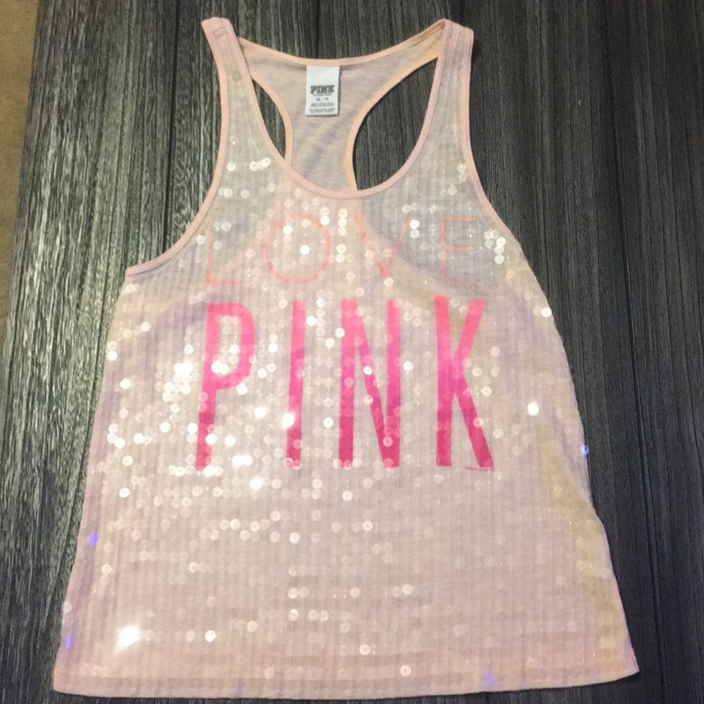 PINK SEQUINS TANK